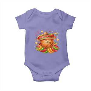 Funny Cinco De Mayo Basketball Baby Onesie Mexican Fiesta Hoops Party TS12 Violet Print Your Wear