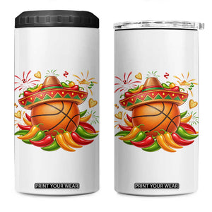 Funny Cinco De Mayo Basketball 4 in 1 Can Cooler Tumbler Mexican Fiesta Hoops Party TS12 One Size: 16 oz White Print Your Wear