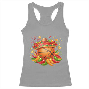Funny Cinco De Mayo Basketball Racerback Tank Top Mexican Fiesta Hoops Party TS12 Sport Gray Print Your Wear