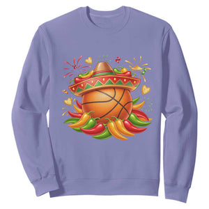 Funny Cinco De Mayo Basketball Sweatshirt Mexican Fiesta Hoops Party TS12 Violet Print Your Wear