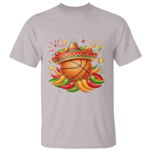 Funny Cinco De Mayo Basketball T Shirt Mexican Fiesta Hoops Party TS12 Ice Gray Print Your Wear