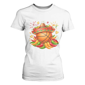 Funny Cinco De Mayo Basketball T Shirt For Women Mexican Fiesta Hoops Party TS12 White Print Your Wear