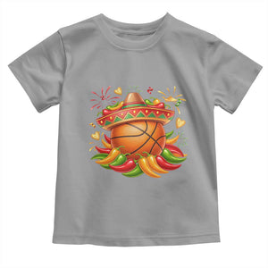 Funny Cinco De Mayo Basketball Toddler T Shirt Mexican Fiesta Hoops Party TS12 Sport Gray Print Your Wear