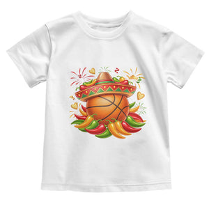 Funny Cinco De Mayo Basketball Toddler T Shirt Mexican Fiesta Hoops Party TS12 White Print Your Wear