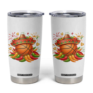 Funny Cinco De Mayo Basketball Tumbler Cup Mexican Fiesta Hoops Party TS12 White Print Your Wear