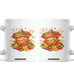 Funny Cinco De Mayo Basketball Coffee Mug Mexican Fiesta Hoops Party TS12 White Print Your Wear