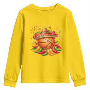 Funny Cinco De Mayo Basketball Youth Sweatshirt Mexican Fiesta Hoops Party TS12 Daisy Print Your Wear