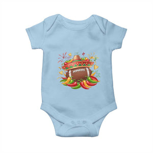 Funny Cinco De Mayo Football Baby Onesie Mexican Fiesta Party TS12 Light Blue Print Your Wear