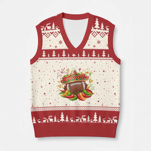 Funny Cinco De Mayo Football V-Neck Knit Sweater Vest Mexican Fiesta Party TS12 Beige Red Print Your Wear