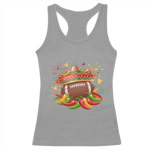 Funny Cinco De Mayo Football Racerback Tank Top Mexican Fiesta Party TS12 Sport Gray Print Your Wear