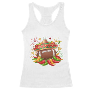 Funny Cinco De Mayo Football Racerback Tank Top Mexican Fiesta Party TS12 White Print Your Wear