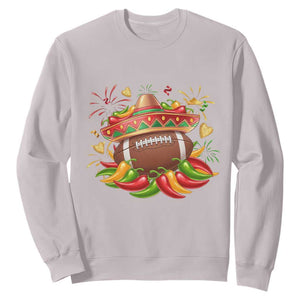 Funny Cinco De Mayo Football Sweatshirt Mexican Fiesta Party TS12 Ice Gray Print Your Wear