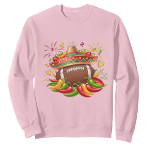 Funny Cinco De Mayo Football Sweatshirt Mexican Fiesta Party TS12 Light Pink Print Your Wear