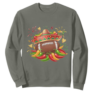 Funny Cinco De Mayo Football Sweatshirt Mexican Fiesta Party TS12 Military Green Print Your Wear