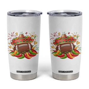 Funny Cinco De Mayo Football Tumbler Cup Mexican Fiesta Party TS12 White Print Your Wear
