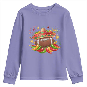 Funny Cinco De Mayo Football Youth Sweatshirt Mexican Fiesta Party TS12 Violet Print Your Wear