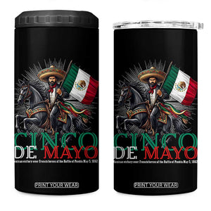 Cinco De Mayo Battle Of Puebla 4 in 1 Can Cooler Tumbler Historical Mexican Heritage TS12 One Size: 16 oz Black Print Your Wear