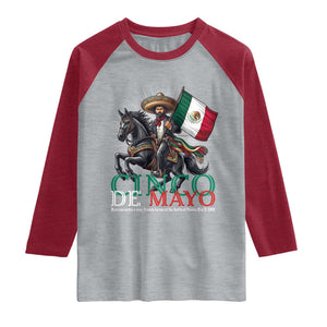 Cinco De Mayo Battle Of Puebla Raglan Shirt Historical Mexican Heritage TS12 Heather Gray Heather Red Print Your Wear
