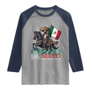 Cinco De Mayo Battle Of Puebla Raglan Shirt Historical Mexican Heritage TS12 Sport Gray Navy Print Your Wear