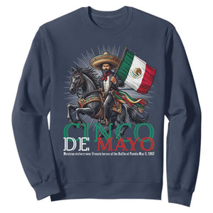 Cinco De Mayo Battle Of Puebla Sweatshirt Historical Mexican Heritage TS12 Navy Print Your Wear