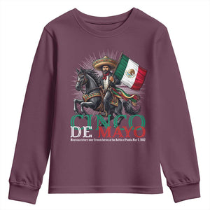 Cinco De Mayo Battle Of Puebla Youth Sweatshirt Historical Mexican Heritage TS12 Maroon Print Your Wear