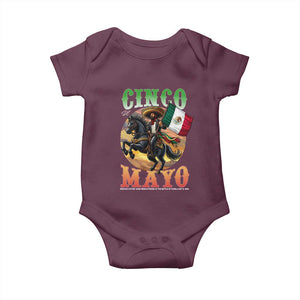 Cinco De Mayo Battle Of Puebla Baby Onesie Mexican Victory Heritage Pride TS12 Maroon Print Your Wear