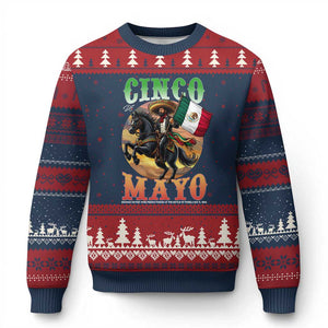 Cinco De Mayo Battle Of Puebla Ugly Christmas Sweater Mexican Victory Heritage Pride TS12 Navy Red Print Your Wear