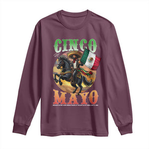 Cinco De Mayo Battle Of Puebla Long Sleeve Shirt Mexican Victory Heritage Pride TS12 Maroon Print Your Wear