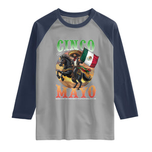 Cinco De Mayo Battle Of Puebla Raglan Shirt Mexican Victory Heritage Pride TS12 Sport Gray Navy Print Your Wear