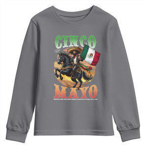Cinco De Mayo Battle Of Puebla Youth Sweatshirt Mexican Victory Heritage Pride TS12 Charcoal Print Your Wear