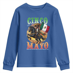 Cinco De Mayo Battle Of Puebla Youth Sweatshirt Mexican Victory Heritage Pride TS12 Royal Blue Print Your Wear