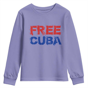 Free Cuba Youth Sweatshirt Stand With Cuban People Gift TS12 Violet Print Your Wear
