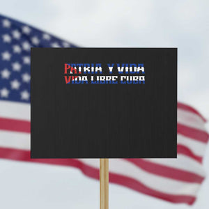 Viva Cuba Libre Protest Sign Cuban Freedom Movement TS12 Horizontal 18" × 24" Black Print Your Wear