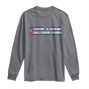 Viva Cuba Libre Long Sleeve Shirt Cuban Freedom Movement TS12 Charcoal Print Your Wear