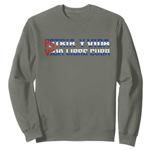 Viva Cuba Libre Sweatshirt Cuban Freedom Movement TS12 Military Green Print Your Wear