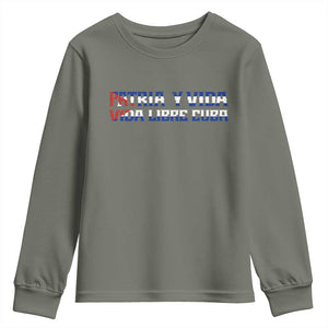 Viva Cuba Libre Youth Sweatshirt Cuban Freedom Movement TS12 Military Green Print Your Wear