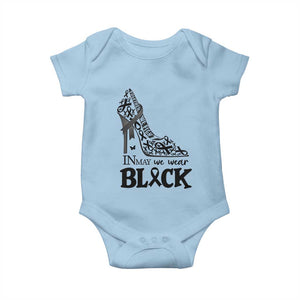 In May We Wear Black Baby Onesie Skin Cancer Support Gift For Her TS12 Light Blue Print Your Wear