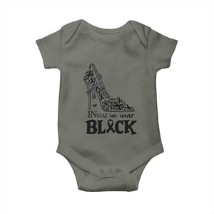In May We Wear Black Baby Onesie Skin Cancer Support Gift For Her TS12 Military Green Print Your Wear