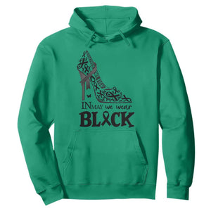 In May We Wear Black Hoodie Skin Cancer Support Gift For Her TS12 Irish Green Print Your Wear