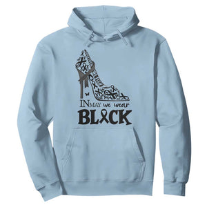 In May We Wear Black Hoodie Skin Cancer Support Gift For Her TS12 Light Blue Print Your Wear