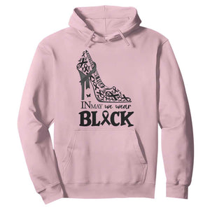 In May We Wear Black Hoodie Skin Cancer Support Gift For Her TS12 Light Pink Print Your Wear