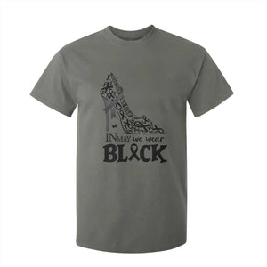 In May We Wear Black T Shirt For Kid Skin Cancer Support Gift For Her TS12 Military Green Print Your Wear