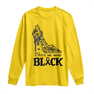 In May We Wear Black Long Sleeve Shirt Skin Cancer Support Gift For Her TS12 Daisy Print Your Wear