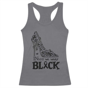 In May We Wear Black Racerback Tank Top Skin Cancer Support Gift For Her TS12 Charcoal Print Your Wear