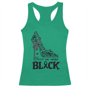 In May We Wear Black Racerback Tank Top Skin Cancer Support Gift For Her TS12 Irish Green Print Your Wear
