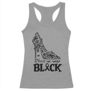 In May We Wear Black Racerback Tank Top Skin Cancer Support Gift For Her TS12 Sport Gray Print Your Wear
