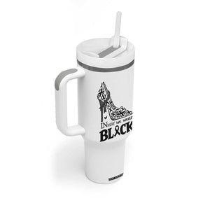 In May We Wear Black Tumbler With Handle Skin Cancer Support Gift For Her TS12 Print Your Wear