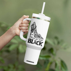 In May We Wear Black Tumbler With Handle Skin Cancer Support Gift For Her TS12 Print Your Wear