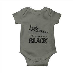In May We Wear Black Baby Onesie Melanoma Support Family Gift TS12 Military Green Print Your Wear