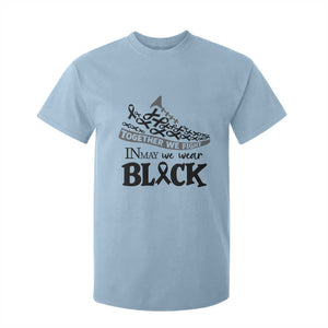 In May We Wear Black T Shirt For Kid Melanoma Support Family Gift TS12 Light Blue Print Your Wear